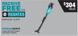 Fastenal Makita 4-Speed HEPA Filter Compact Stick Vacuum, Tool Only offer
