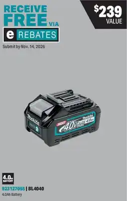 Fastenal Makita 4.0Ah Battery offer
