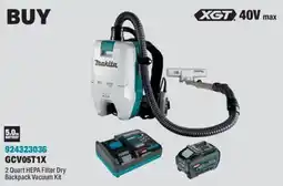 Fastenal Makita 2 Quart HEPA Filter Dry Backpack Vacuum Kit offer