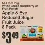 Key Food Apple & Eve Reduced Sugar Fruit Juice offer