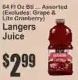 Key Food Langers juice offer