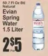 Key Food Evian spring water offer