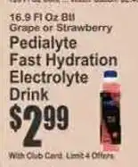 Key Food Pedialyte Fast Hydration Electrolyte Drink offer