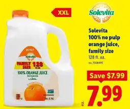 Lidl Solevita 100% no pulp orange juice offer