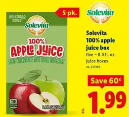 Lidl Solevita 100% apple juice box offer