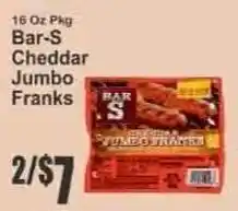 Key Food Bar-s cheddar jumbo franks offer