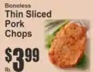 Key Food Boneless thin sliced pork chops offer