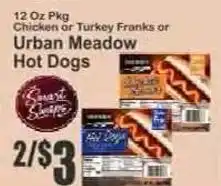 Key Food Smart & Simple Chicken or Turkey Franks or Urban Meadow Hot Dogs offer