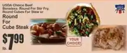 Key Food Usda Choice Beef Cube Steak offer
