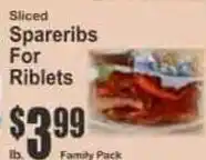 Key Food Sliced Spareribs For Riblets offer