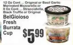 Key Food BelGioioso Fresh Burrata Cup offer