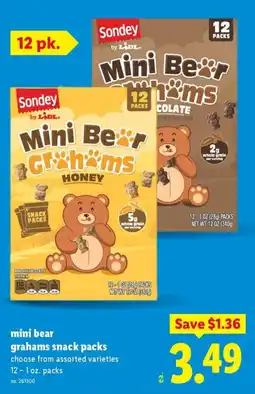 Lidl Sondey mini bear graham snack packs offer