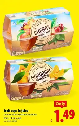 Lidl Lidl fruit cups in juice offer
