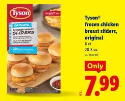 Lidl Tyson frozen chicken breast sliders, original offer