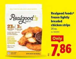Lidl Realgood Foods frozen lightly breaded chicken strips offer