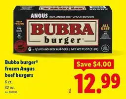 Lidl Bubba burger frozen Angus beef burgers offer