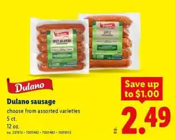 Lidl Dulano sausage offer