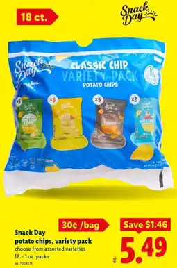 Lidl Snack Day potato chips, variety pack offer