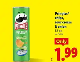 Lidl Pringles chips, sour cream & onion offer