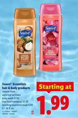 Lidl Suave Essentials hair & body products offer