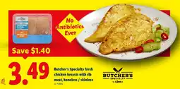 Lidl Butcher's Specialty fresh chicken breasts with rib meat, boneless / skinless offer