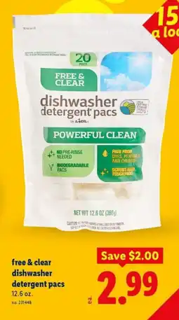Lidl Lidl free & clear dishwasher detergent pacs offer
