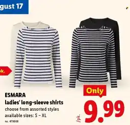 Lidl Esmara ladies' long-sleeve shirts offer