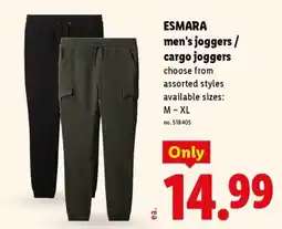 Lidl Esmara men's joggers / cargo joggers offer