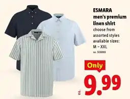 Lidl Esmara men's premium linen shirt offer