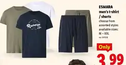 Lidl Esmara men's t-shirt / shorts offer
