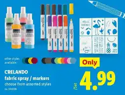 Lidl Crelando fabric spray / markers offer