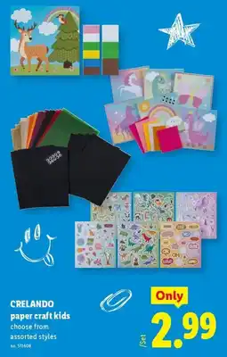 Lidl Crelando paper craft kids offer