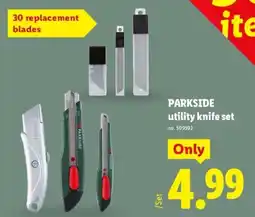 Lidl Parkside utility knife set offer