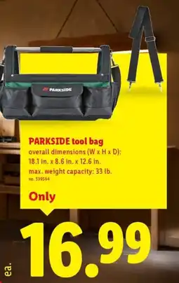 Lidl Parkside tool bag offer