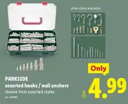 Lidl Parkside assorted hooks / wall anchors offer