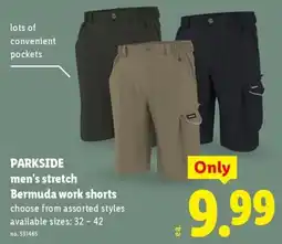 Lidl Parkside men's stretch bermuda work shorts offer
