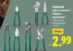 Lidl Parkside pliers / wrench / nippers assortment offer