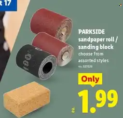 Lidl Parkside sandpaper roll / sanding block offer