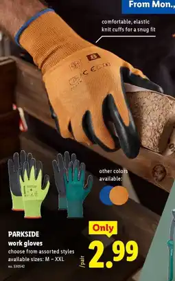 Lidl Parkside work gloves offer