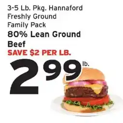 Hannaford Hannaford freshly ground family pack 80% lean ground beef offer