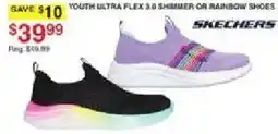 Dunham's Sports Skechers youth ultra flex 3.0 shimmer or rainbow shoes offer