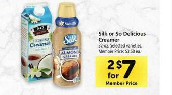 Safeway Silk Or So Delicious Creamer offer