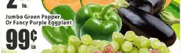 Food Universe Jumbo Green Pepper Or Fancy Purple Eggplant offer