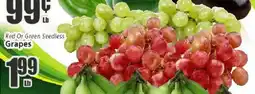 Food Universe Red Or Green Seedless Grapes offer