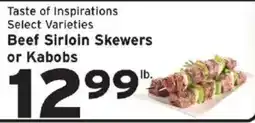 Hannaford Taste of Inspirations Beef Sirloin Skewers or Kabobs offer