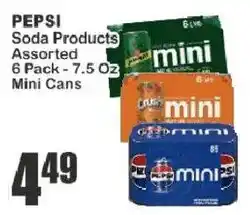 Key Food Pepsi Soda Products Assorted Mini Cans offer