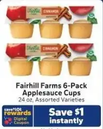 Save a Lot Fairhill Farms Applesauce Cups offer