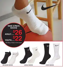 Dunham's Sports Nike 6-Pack Socks offer