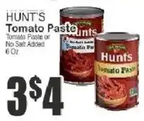 Food Universe Hunt's Tomato Paste offer