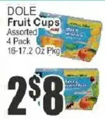 Food Universe Dole fruit cups offer